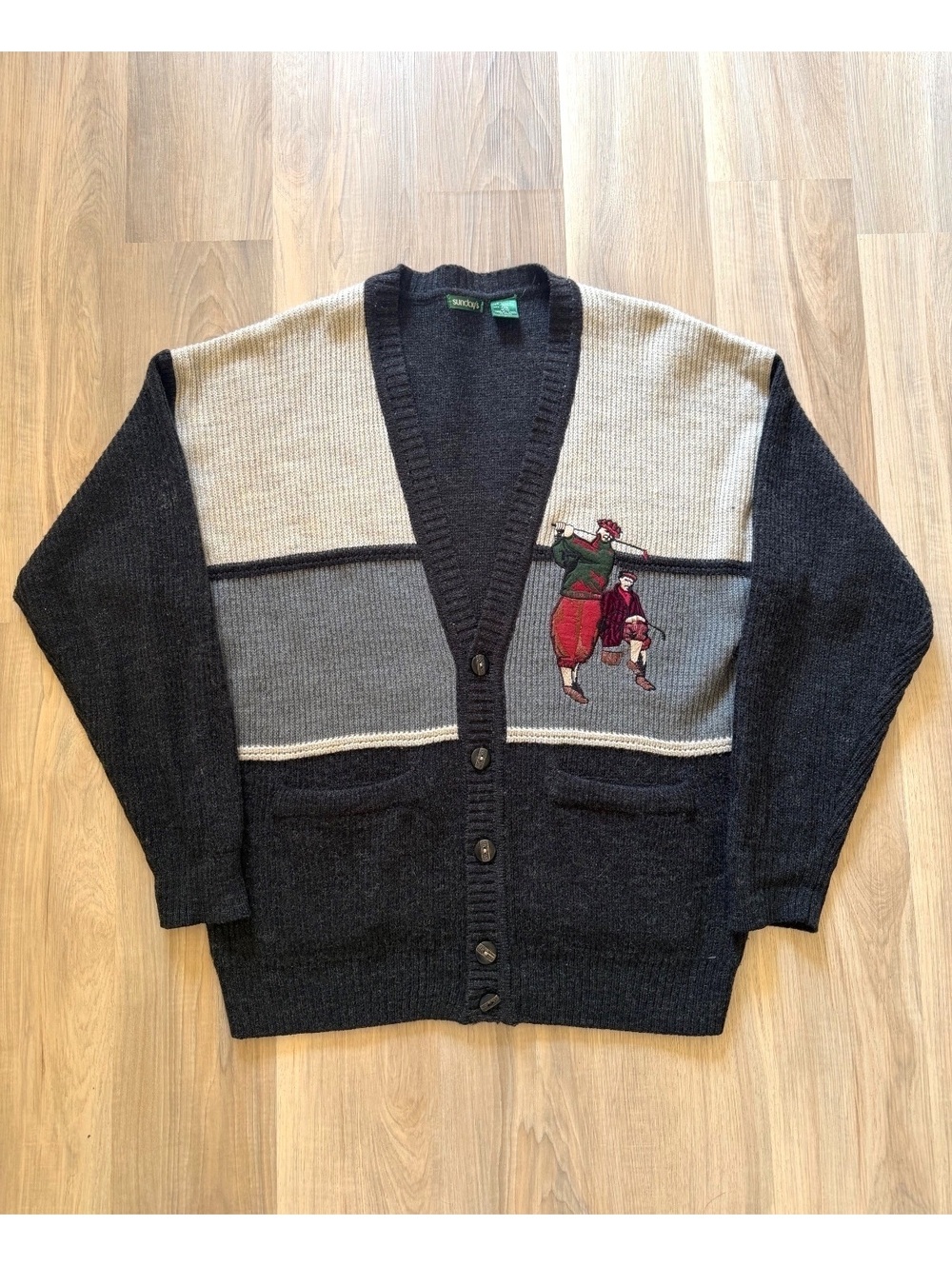 Vintage 90's Sunday's Golf Embroidery Cardigan